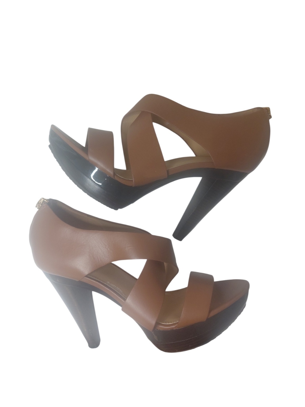 Michael Kors Brown Strappy Platform Heels Size 7.5